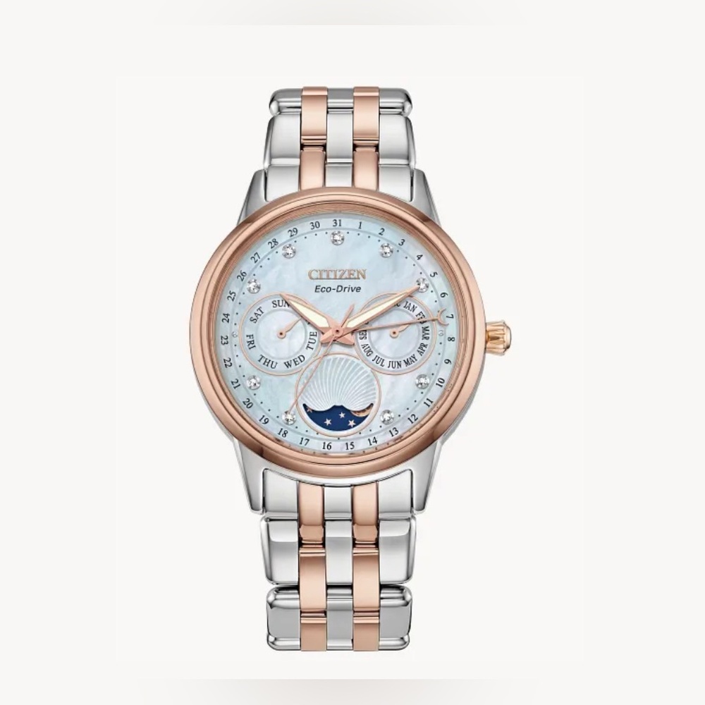 Citizen Calendrier Watch with Rose Gold and Silver Accents